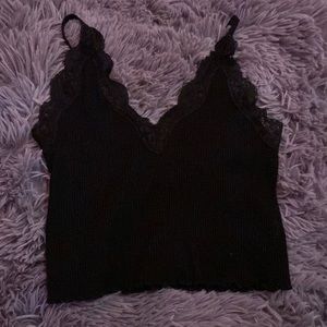 black lace tank top